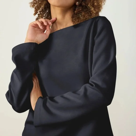 ADAY Getaway Boat Neck Blouse • Midnight Blue • Sz M • $178 - Picture 2 of 7